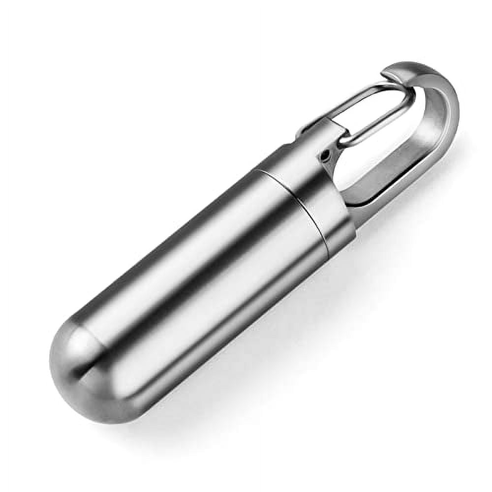 Tiny Titanium Keychain Pill Holder Case Waterproof Fob Travel Pocket  Organizer