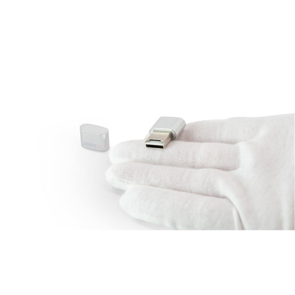 Keychain Pocket-Sized Silver MicroSD Reader for File Management works on Mac
