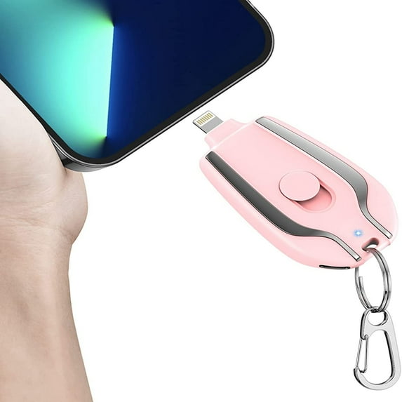Keychain Portable Charger,1500mAh Mini Power Emergency Pod Key Ring Cell Phone Charger,Ultra-Compact External Fast Charging Power Bank Battery Pack for iPhone,Android
