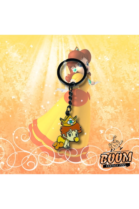 Keychain  Princess Daisy from Super Retro Game Hero Bros  Fairytale Fantasy (1 keychain)