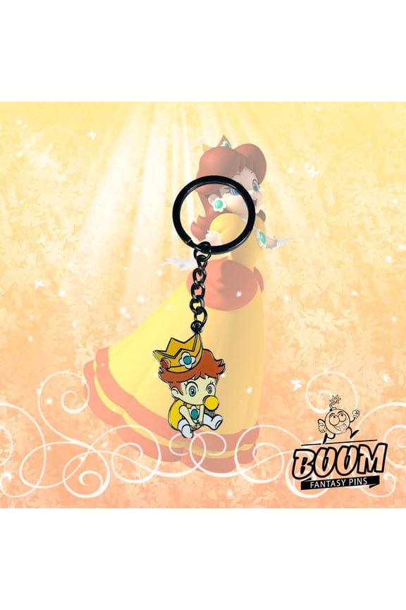 Keychain Princess Daisy from Super Retro Game Hero Bros Fairytale Fantasy (1 keychain)