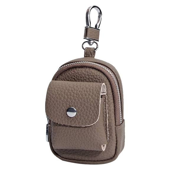 Keychain Purse, Mini Backpack - Loetky Leather Keychain, Compact Organizer with Carabiner for Women Travel