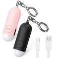 thumbnail image 1 of Keychain, Rechargeable 130dB Loud Personal Alarm with LED Flashlight Safety Alarm Keychain for Woman Kids Students Girls Elderly Black + Pink, 1 of 9