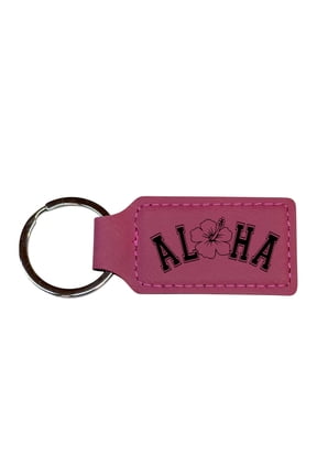 Keychain - Rectangle - Aloha - Leather