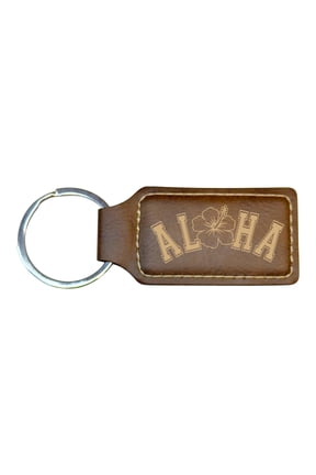 Keychain - Rectangle - Aloha - Leather