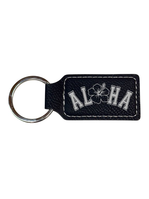 Keychain - Rectangle - Aloha - Leather