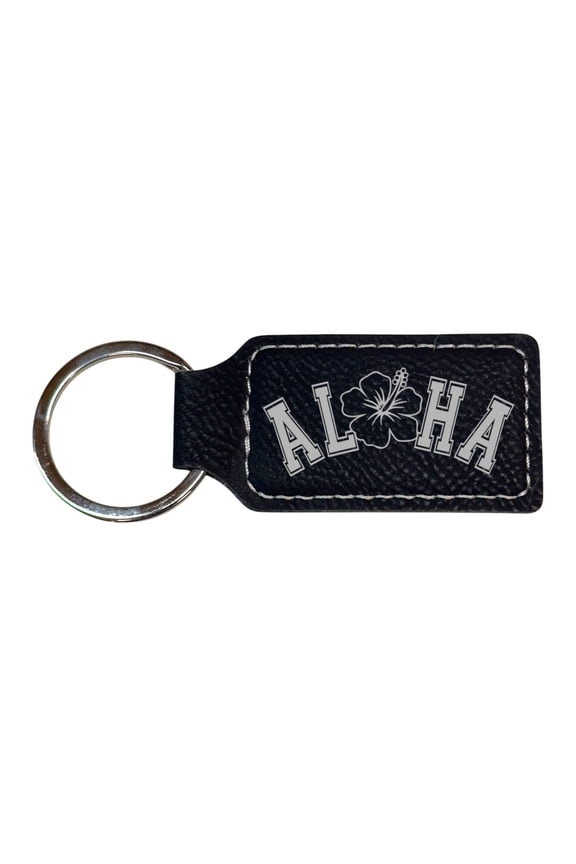 Keychain - Rectangle - Aloha - Leather