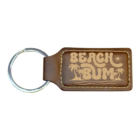 Keychain - Rectangle - Beach Bum - Leather