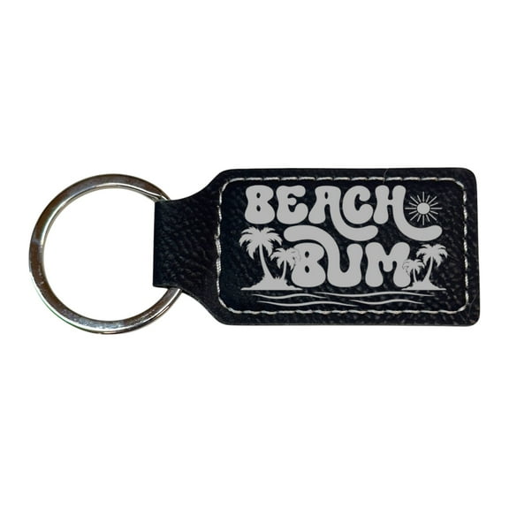 Keychain - Rectangle - Beach Bum - Leather