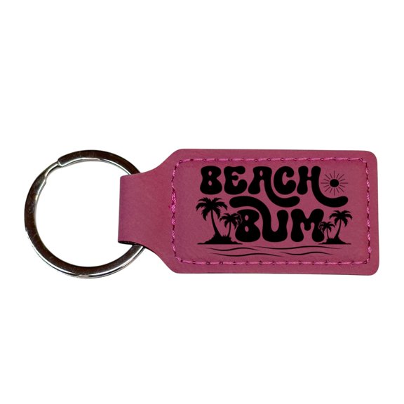 Keychain - Rectangle - Beach Bum - Leather