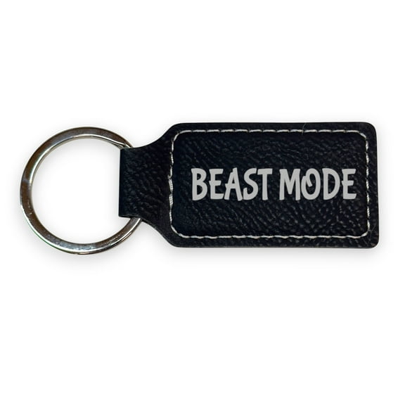 Keychain - Rectangle - Beast Mode - Leather