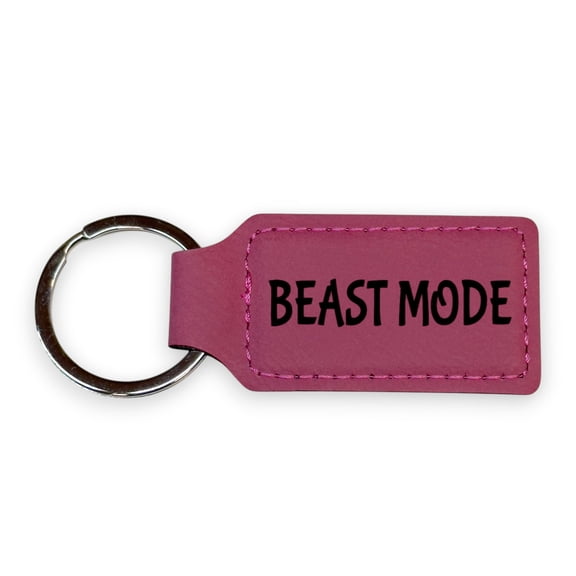 Keychain - Rectangle - Beast Mode - Leather