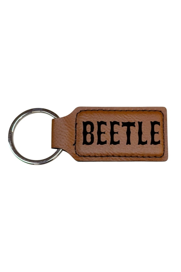 Keychain - Rectangle - Beetle - Leather