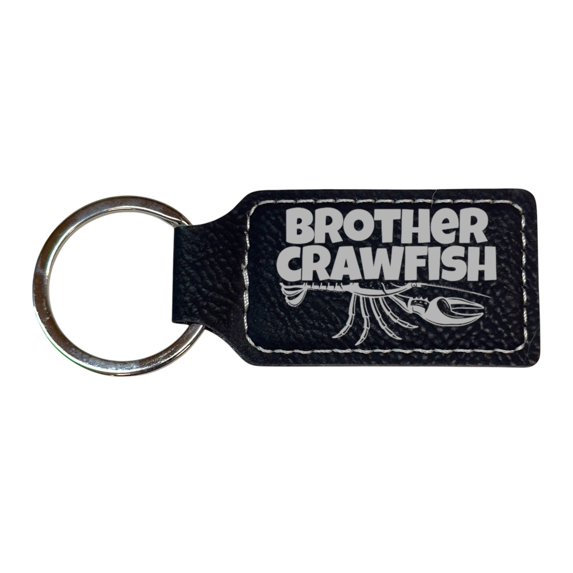 Keychain - Rectangle - Brother Crawfish - Leather