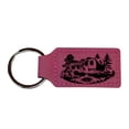 thumbnail image 1 of Keychain - Rectangle - Camping RV - Leather, 1 of 4