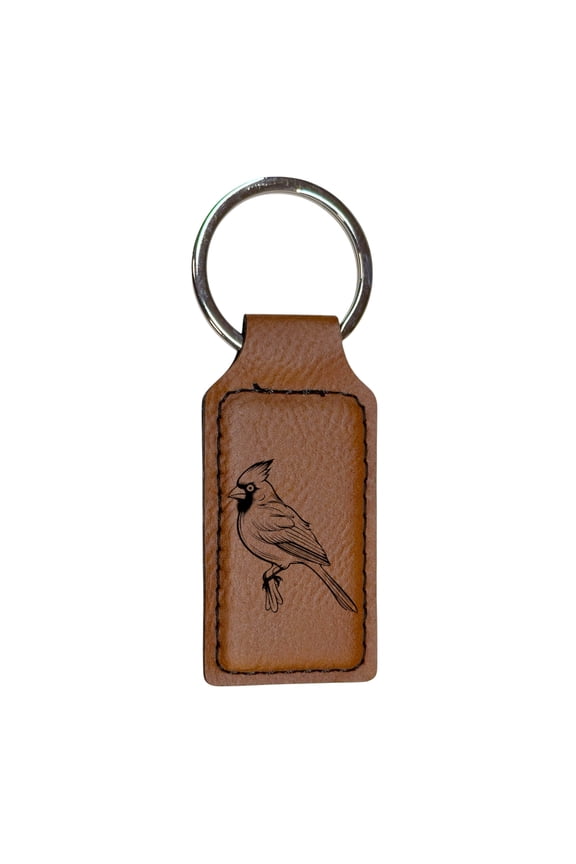 Keychain - Rectangle - Cardinal - Leather