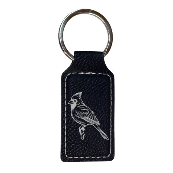 Keychain - Rectangle - Cardinal - Leather
