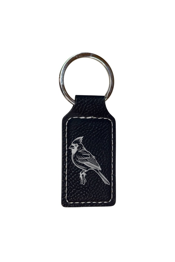 Keychain - Rectangle - Cardinal - Leather