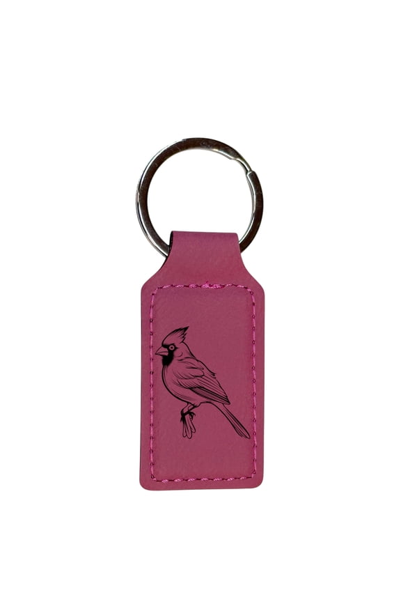 Keychain - Rectangle - Cardinal - Leather