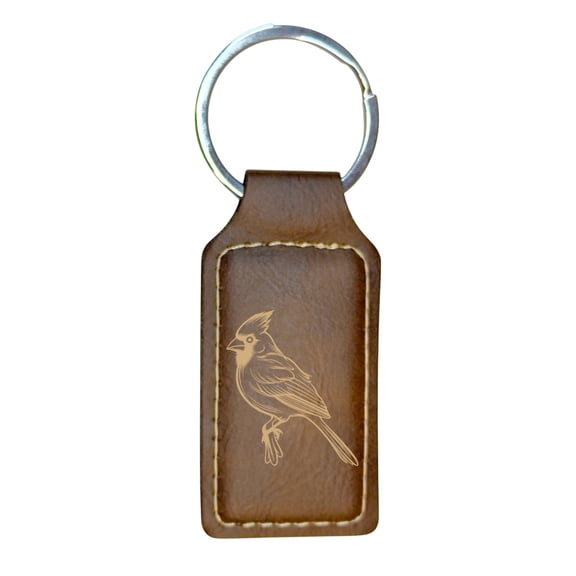 Keychain - Rectangle - Cardinal - Leather