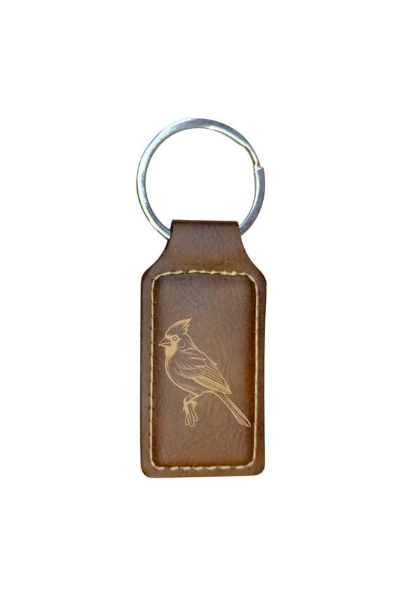Keychain - Rectangle - Cardinal - Leather