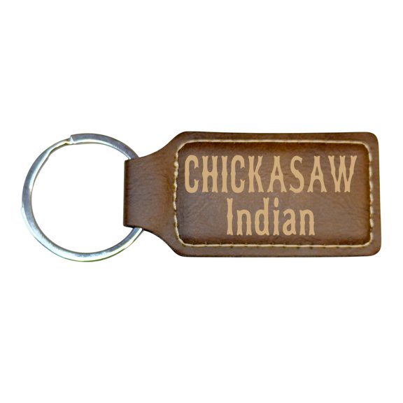 Keychain - Rectangle - Chickasaw Indian - Leather