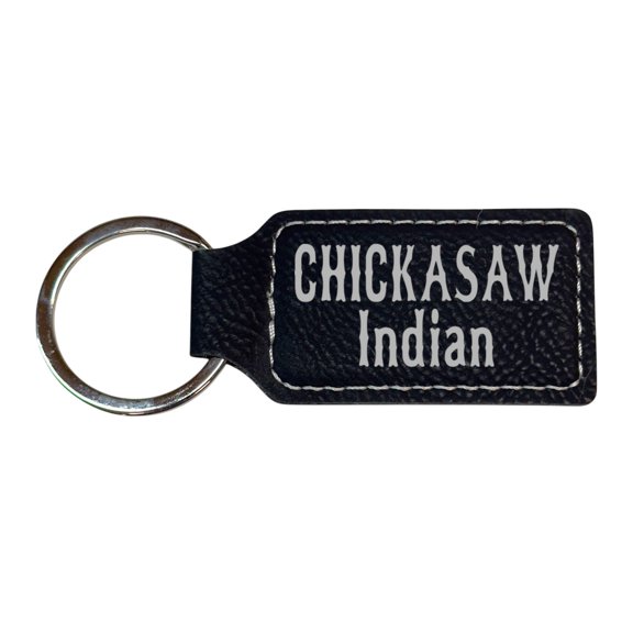 Keychain - Rectangle - Chickasaw Indian - Leather