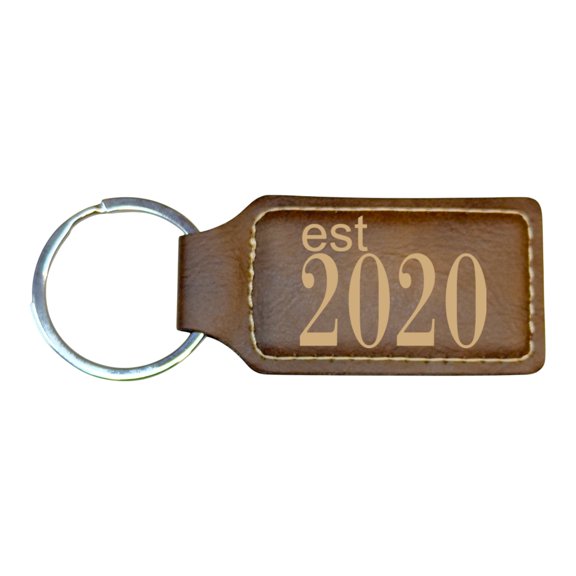 Keychain - Rectangle - Est 2020 - Leather