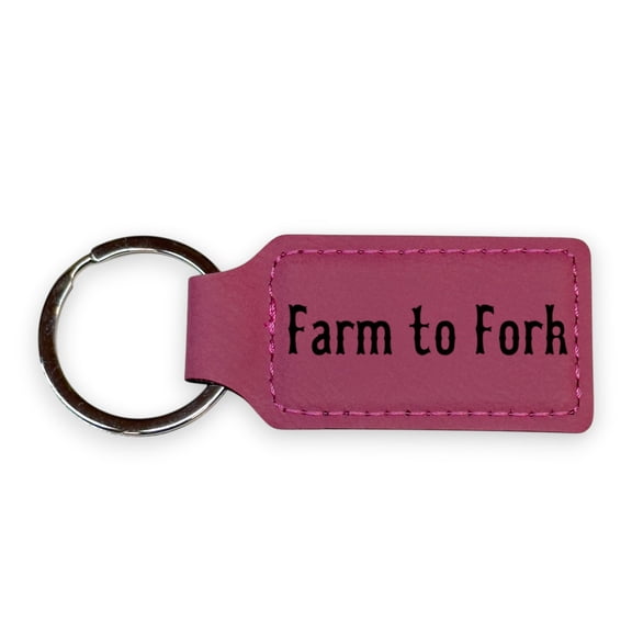 Keychain - Rectangle - Farm to Fork - Leather