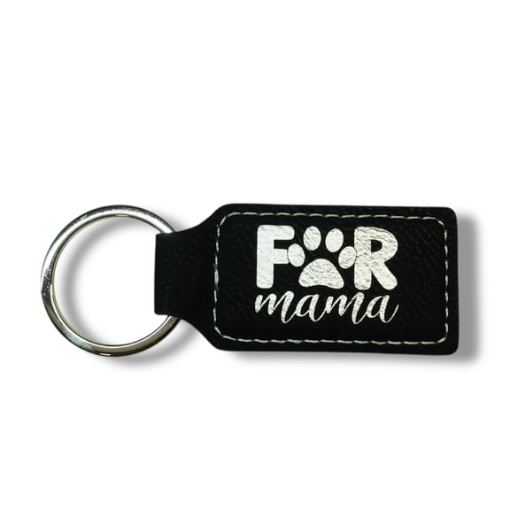 Keychain - Rectangle - Fur Mama - Leather