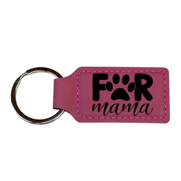 Keychain - Rectangle - Fur Mama - Leather