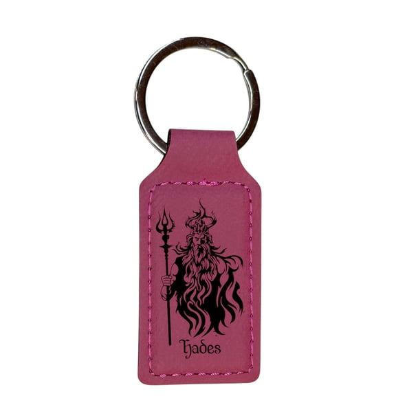 Keychain - Rectangle - Hades God of the Underworld - Leather