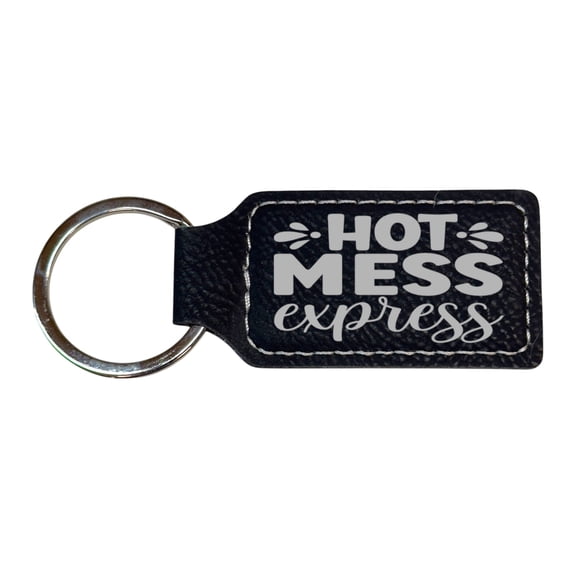 Keychain - Rectangle - Hot Mess Express - Leather