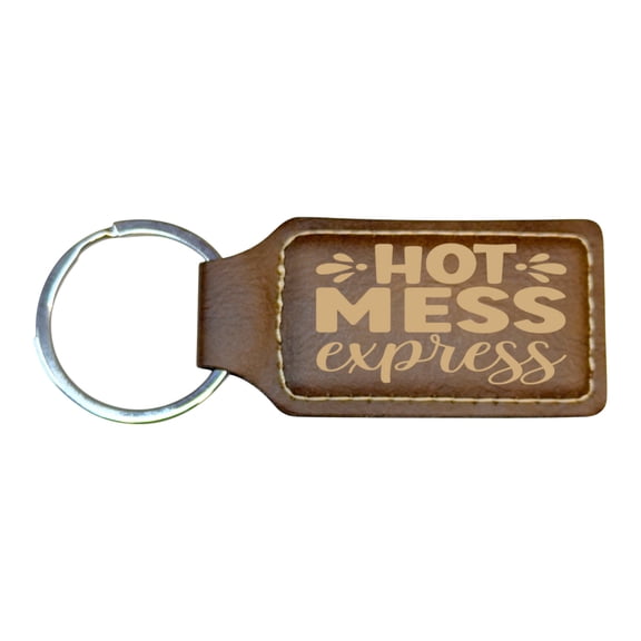 Keychain - Rectangle - Hot Mess Express - Leather