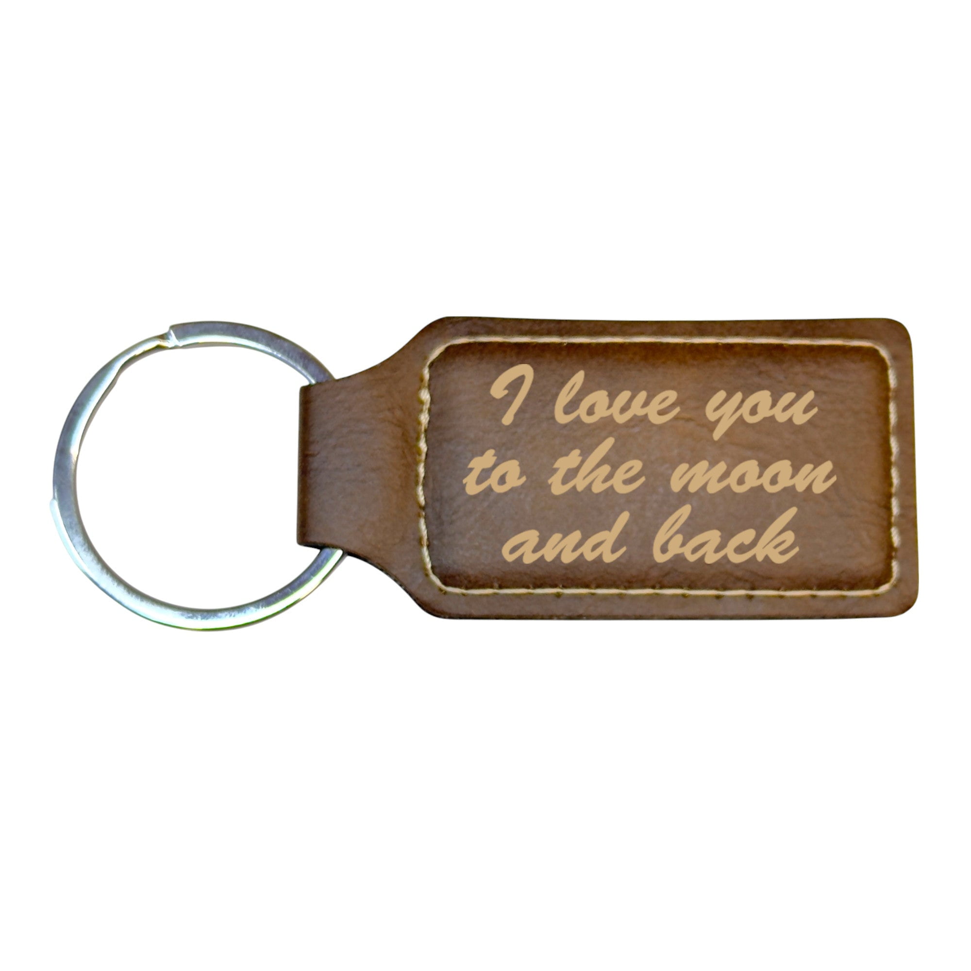 Keychain - Rectangle - I love you to the moon and back - Leather Keychain - Rectangle - I love you to the moon and back - Leather