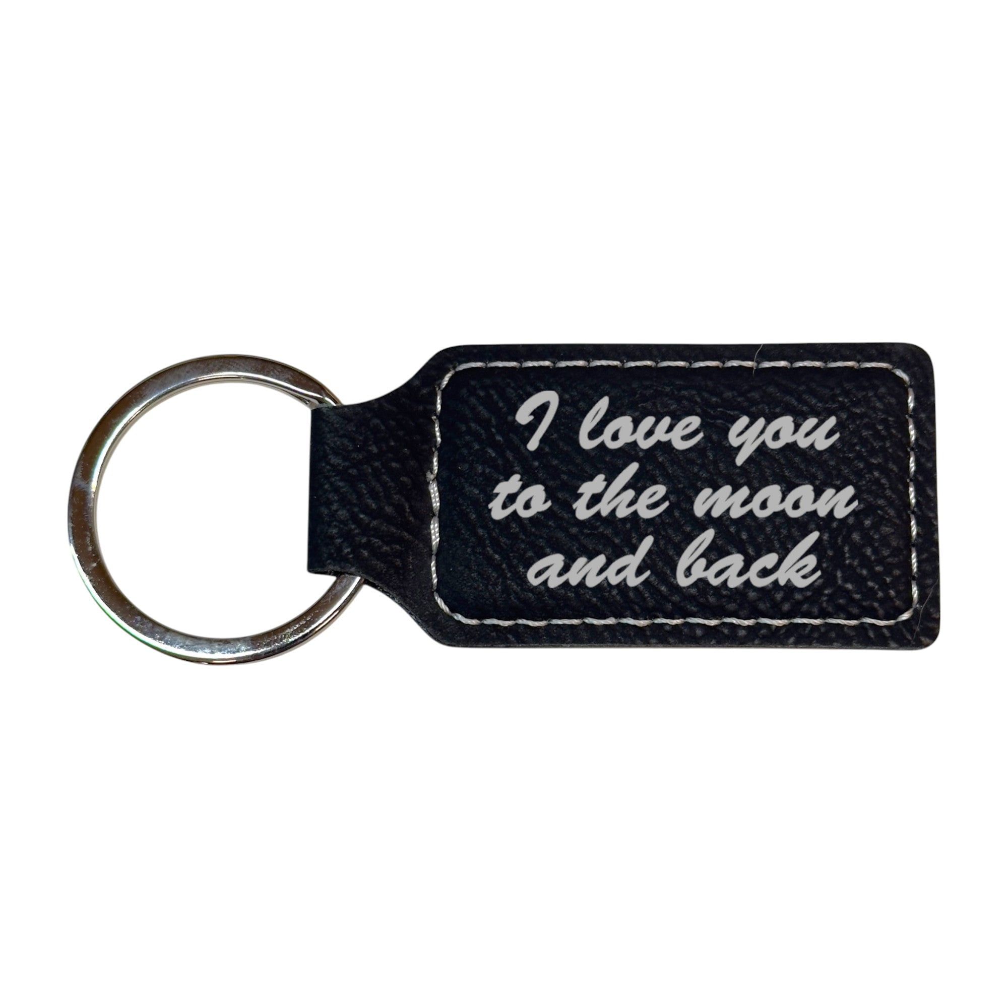 Keychain - Rectangle - I love you to the moon and back - Leather Keychain - Rectangle - I love you to the moon and back - Leather