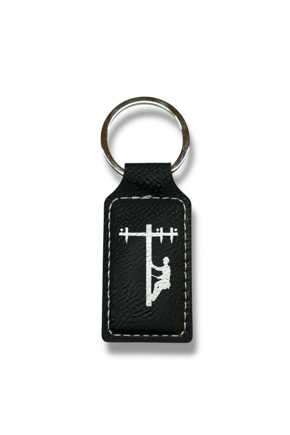 Keychain - Rectangle - Lineman - Leather