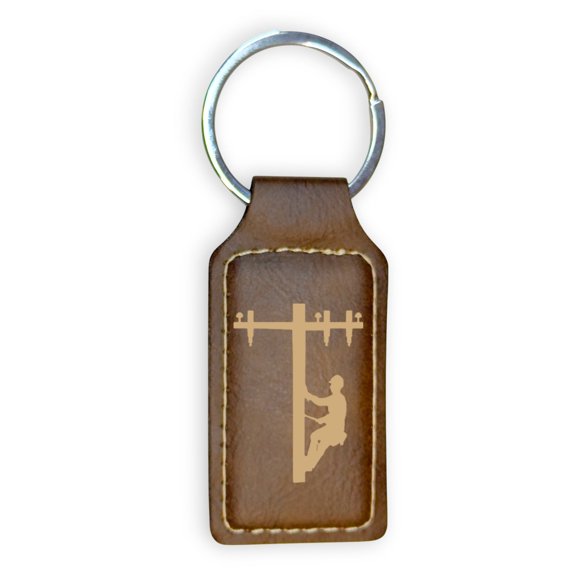 Keychain - Rectangle - Lineman - Leather