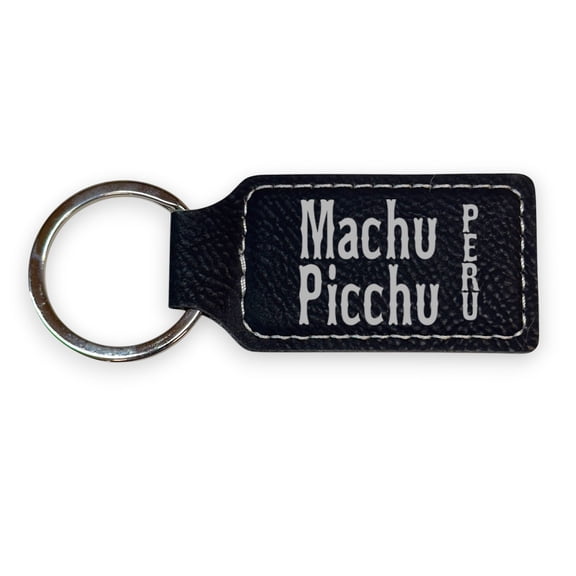 Keychain - Rectangle - Machu Picchu - Leather