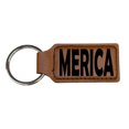 thumbnail image 1 of Keychain - Rectangle - Merica - Leather, 1 of 4