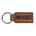 thumbnail image 1 of Keychain - Rectangle - Muscogee - Leather, 1 of 4