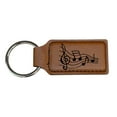 thumbnail image 1 of Keychain - Rectangle - Music Notes - Leather, 1 of 4
