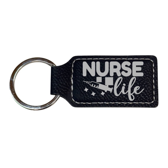 Keychain - Rectangle - Nurse Life - Leather