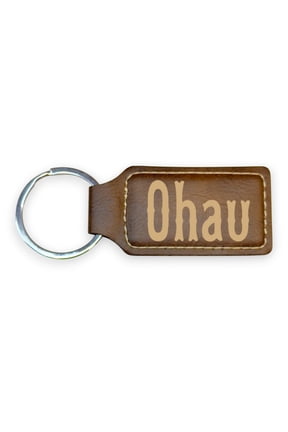 Keychain - Rectangle - Oahu - Leather