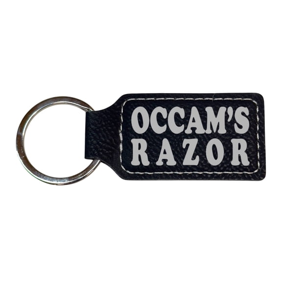 Keychain - Rectangle - Occams Razor - Leather