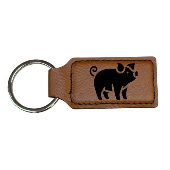 Keychain - Rectangle - Piglet - Leather