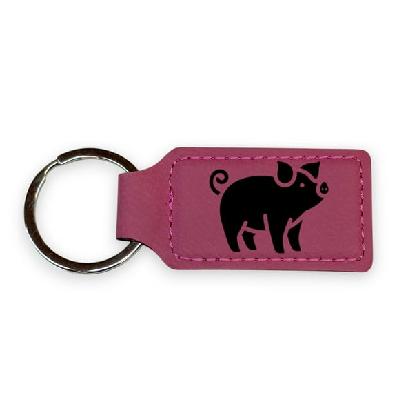 Keychain - Rectangle - Piglet - Leather