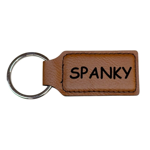 Keychain - Rectangle - Spanky - Leather