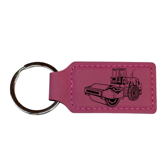 Keychain - Rectangle - Steamroller - Leather