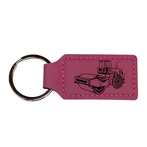 Keychain - Rectangle - Steamroller - Leather